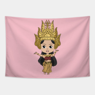 Khmer Cambodian Apsara Dancer Tapestry