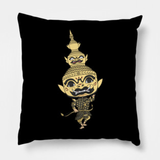 Khmer Cambodian Hanuman Traditional Masked Dancer Pillow