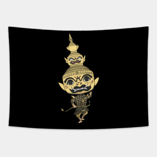 Khmer Cambodian Hanuman Traditional Masked Dancer Tapestry