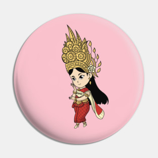 Khmer Cambodian Chibi w/cape Character Pin