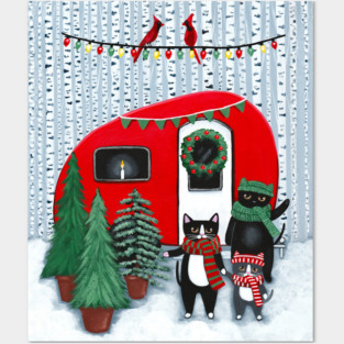 Cats Picking Out The Christmas Tree Posters and Art