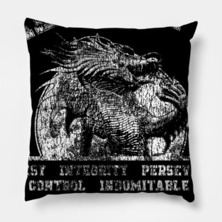 Tae Kwon Do Distressed Dragon Logo Pillow