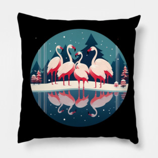 Flamingo Flock Sunset, Love Flamingos Pillow