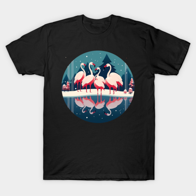 Flamingo Flock Sunset, Love Flamingos T-Shirt by logiamerch