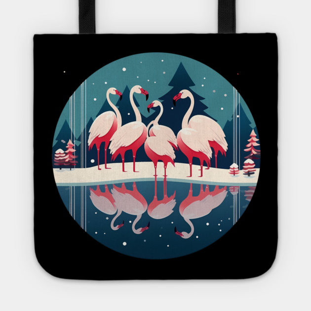 Flamingo Flock Sunset, Love Flamingos Tote by logiamerch