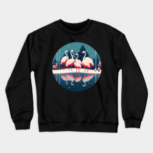 Flamingo Flock Sunset, Love Flamingos Crewneck Sweatshirt