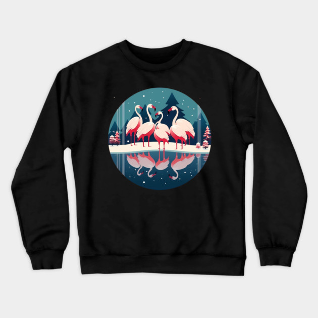 Flamingo Flock Sunset, Love Flamingos Crewneck Sweatshirt by logiamerch