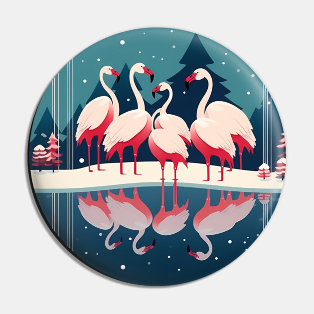 Flamingo Flock Sunset, Love Flamingos Pin by logiamerch