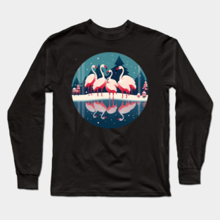 Flamingo Flock Sunset, Love Flamingos Long Sleeve T-Shirt