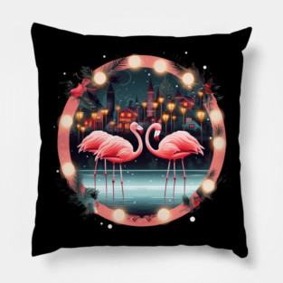 Flamingo Flock Sunset, Love Flamingos Pillow