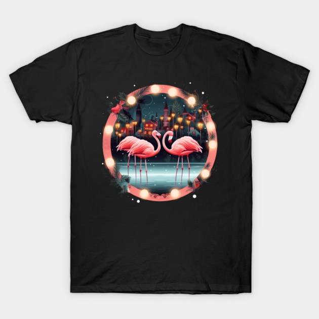 Flamingo Flock Sunset, Love Flamingos T-Shirt by logiamerch