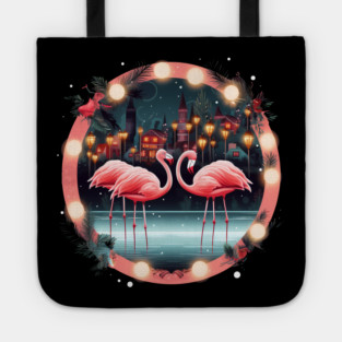 Flamingo Flock Sunset, Love Flamingos Tote