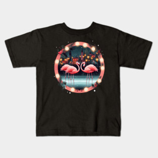 Flamingo Flock Sunset, Love Flamingos Kids T-Shirt