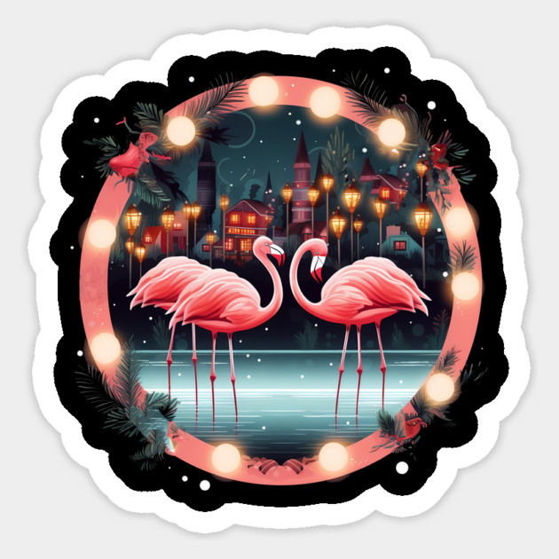 Flamingo Flock Sunset, Love Flamingos Sticker by logiamerch