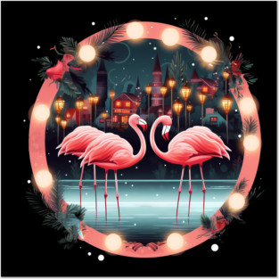 Flamingo Flock Sunset, Love Flamingos Posters and Art