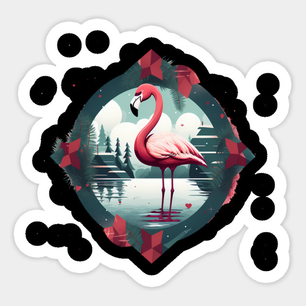 Flamingo Flock Sunset, Love Flamingos Sticker by logiamerch