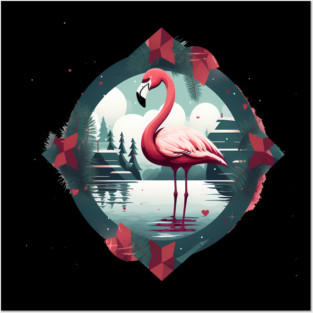 Flamingo Flock Sunset, Love Flamingos Posters and Art