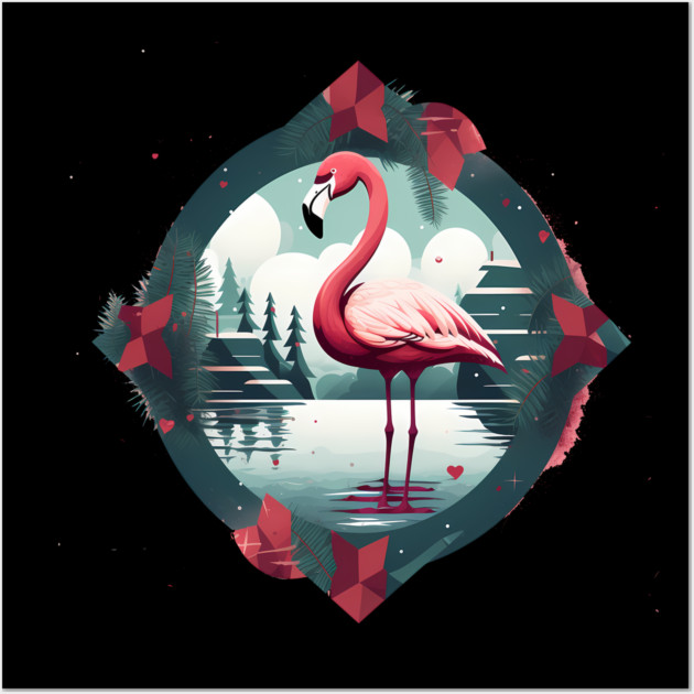 Flamingo Flock Sunset, Love Flamingos Wall Art by logiamerch