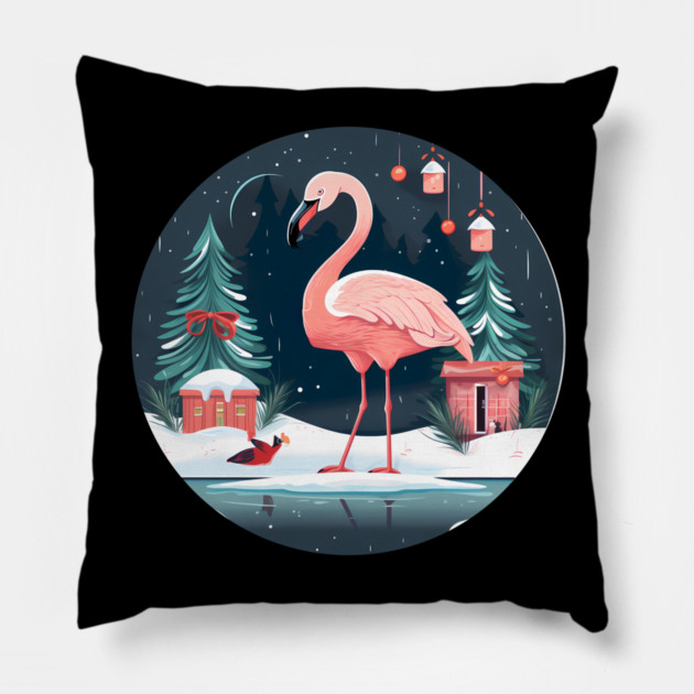 Flamingo Flock Sunset, Love Flamingos Pillow by logiamerch