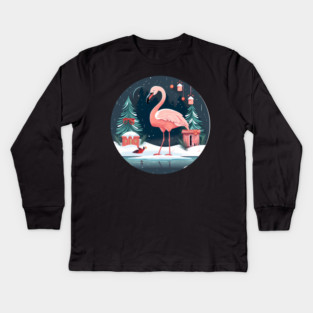 Flamingo Flock Sunset, Love Flamingos Kids Long Sleeve T-Shirt