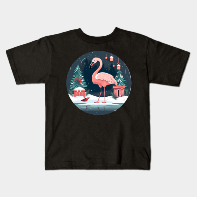 Flamingo Flock Sunset, Love Flamingos Kids T-Shirt by logiamerch