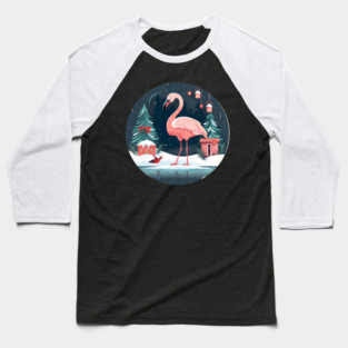 Flamingo Flock Sunset, Love Flamingos Baseball T-Shirt