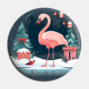 Flamingo Flock Sunset, Love Flamingos Pin