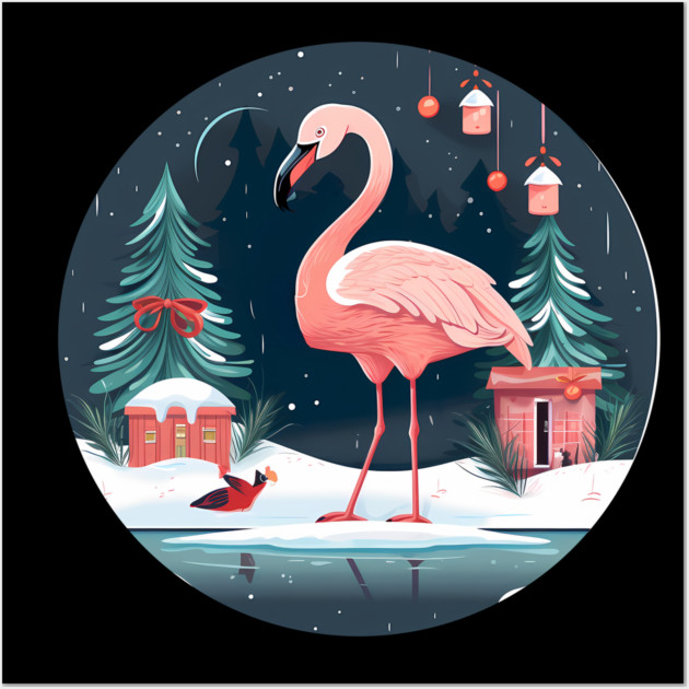 Flamingo Flock Sunset, Love Flamingos Wall Art by logiamerch