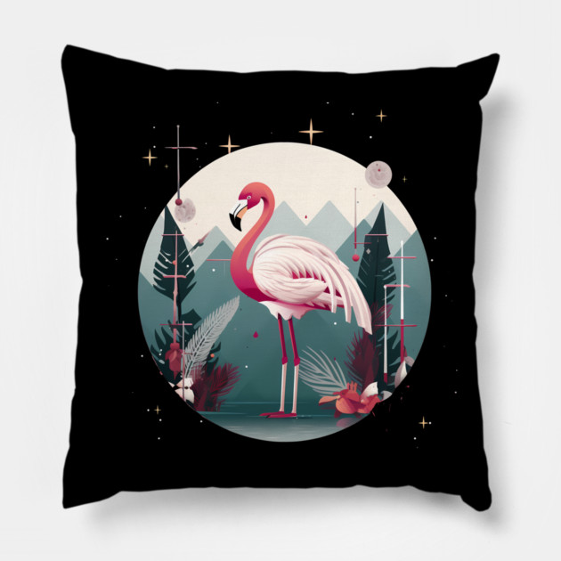 Flamingo Flock Sunset, Love Flamingos Pillow by logiamerch