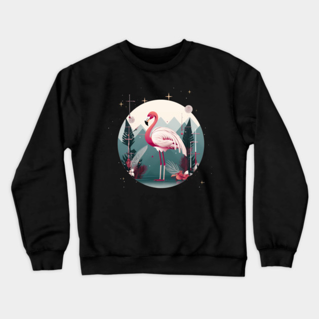 Flamingo Flock Sunset, Love Flamingos Crewneck Sweatshirt by logiamerch