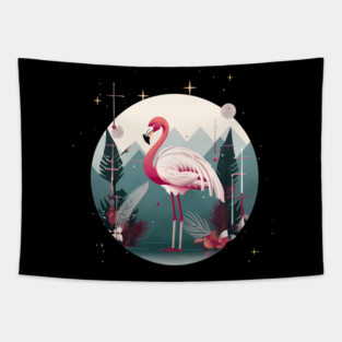 Flamingo Flock Sunset, Love Flamingos Tapestry