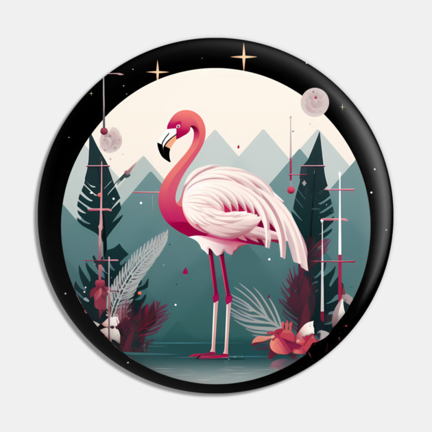 Flamingo Flock Sunset, Love Flamingos Pin by logiamerch