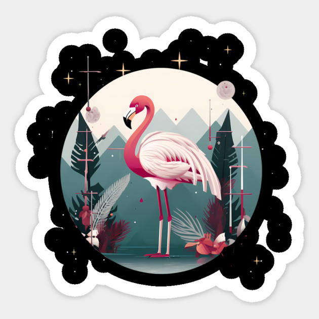 Flamingo Flock Sunset, Love Flamingos Sticker by logiamerch