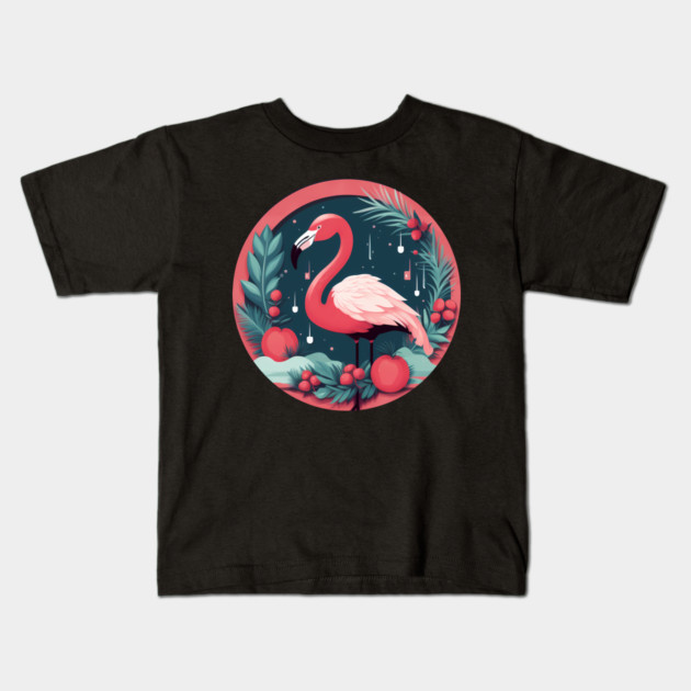 Flamingo Flock Sunset, Love Flamingos Kids T-Shirt by logiamerch