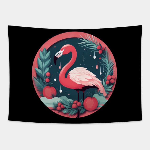 Flamingo Flock Sunset, Love Flamingos Tapestry by logiamerch