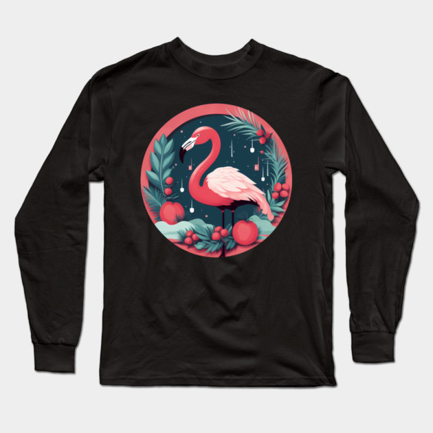 Flamingo Flock Sunset, Love Flamingos Long Sleeve T-Shirt by logiamerch