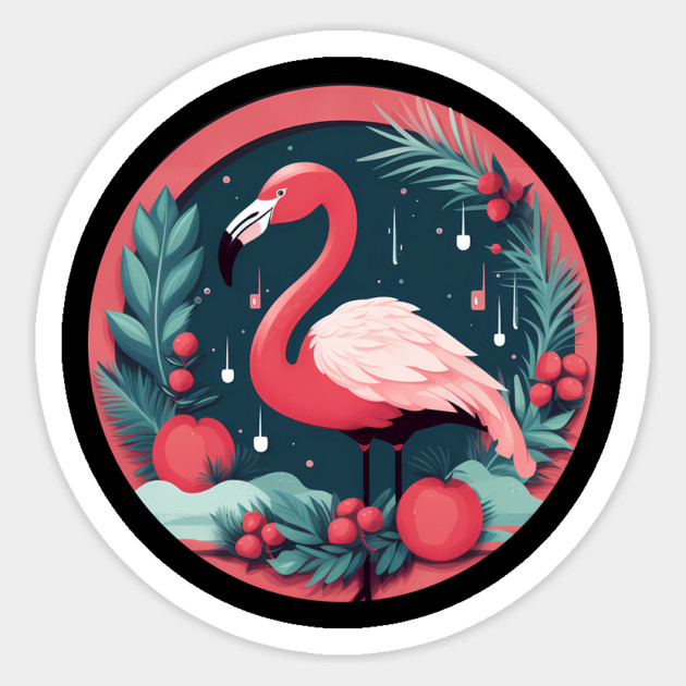 Flamingo Flock Sunset, Love Flamingos Sticker by logiamerch