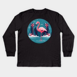 Flamingo Flock Sunset, Love Flamingos Kids Long Sleeve T-Shirt