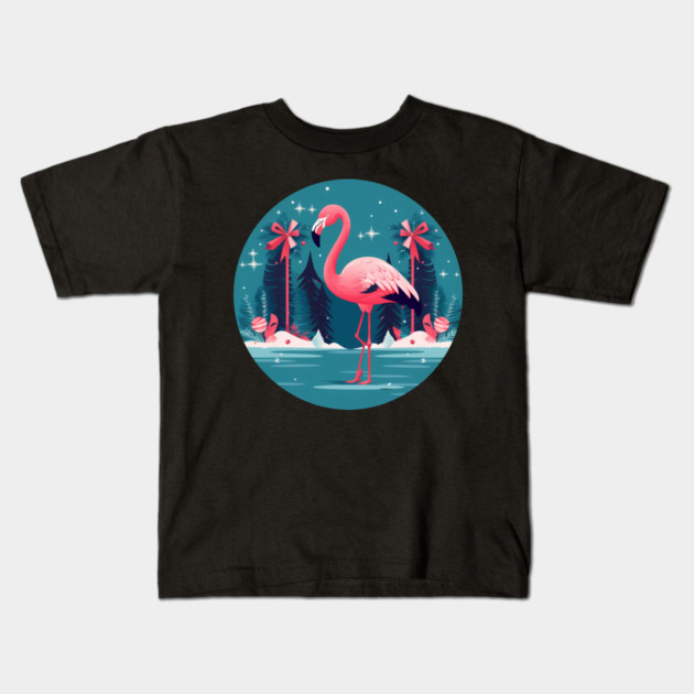 Flamingo Flock Sunset, Love Flamingos Kids T-Shirt by logiamerch