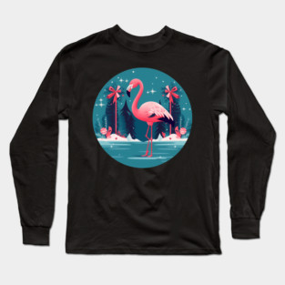 Flamingo Flock Sunset, Love Flamingos Long Sleeve T-Shirt