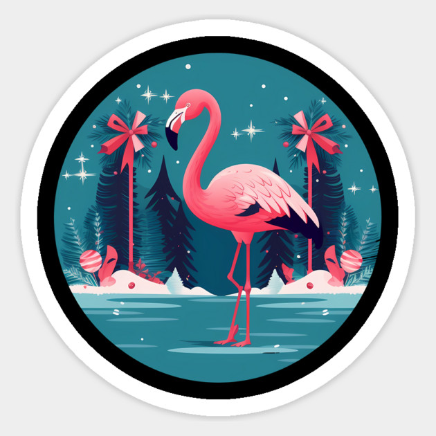 Flamingo Flock Sunset, Love Flamingos Sticker by logiamerch