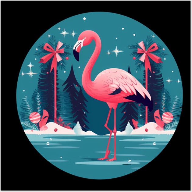 Flamingo Flock Sunset, Love Flamingos Wall Art by logiamerch