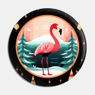Flamingo Flock Sunset, Love Flamingos Pin