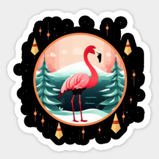 Flamingo Flock Sunset, Love Flamingos Sticker