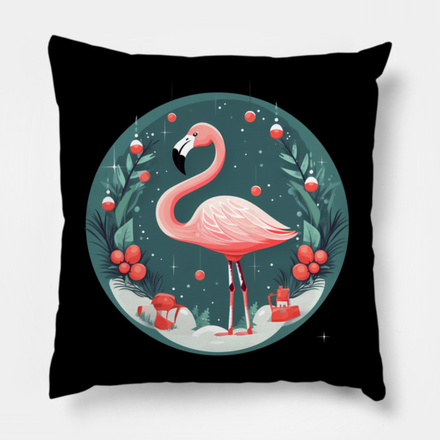 Flamingo Flock Sunset, Love Flamingos Pillow by logiamerch