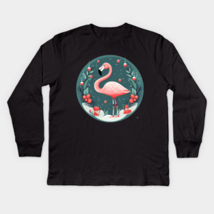 Flamingo Flock Sunset, Love Flamingos Kids Long Sleeve T-Shirt