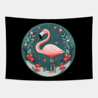 Flamingo Flock Sunset, Love Flamingos Tapestry