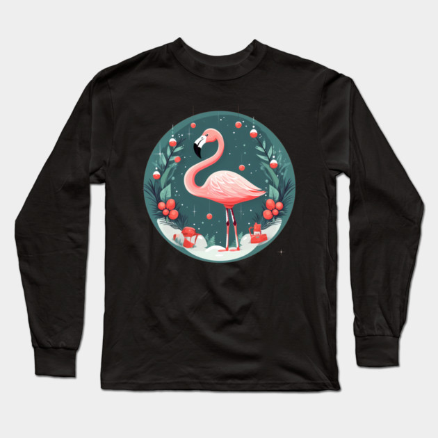 Flamingo Flock Sunset, Love Flamingos Long Sleeve T-Shirt by logiamerch