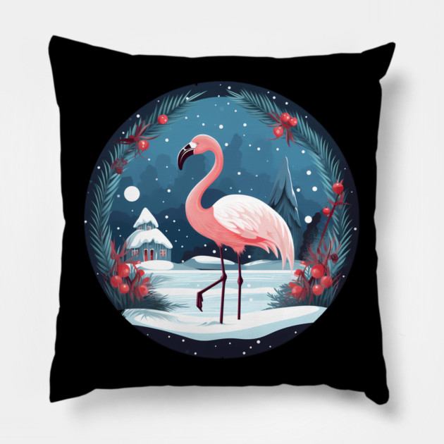 Flamingo Flock Sunset, Love Flamingos Pillow by logiamerch