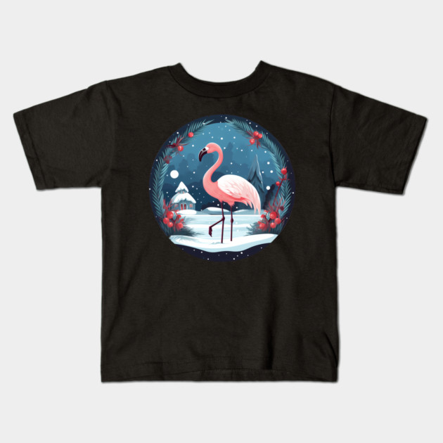 Flamingo Flock Sunset, Love Flamingos Kids T-Shirt by logiamerch